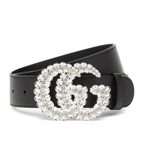 gucci gg embellished leather belt - black - belts|extra large gucci belt.